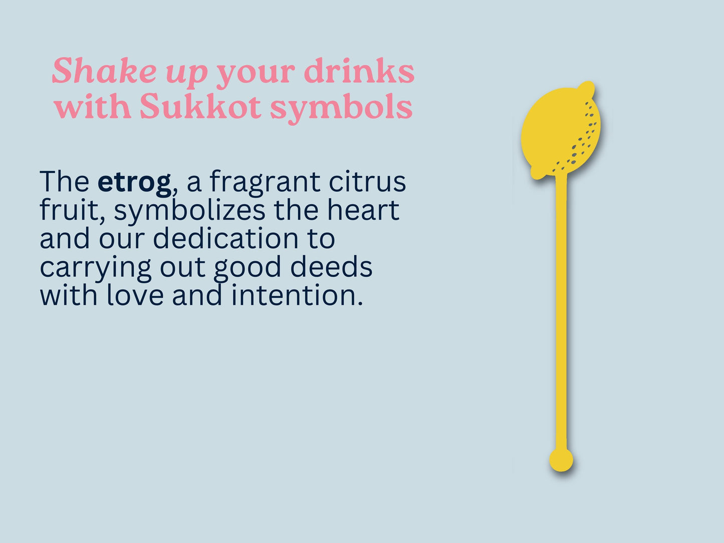 Sukkot Drink Stirrers | Set of 5 | Reusable Food-Safe Acrylic