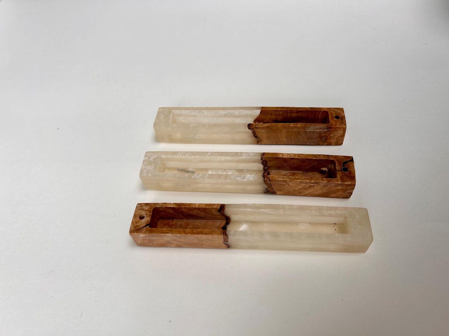 Handmade Mezuzah with Pearl Epoxy Resin & Jerusalem Olive Wood | Compatible with 4.5" Scroll | Jewish Home Decor | Modern Judaica