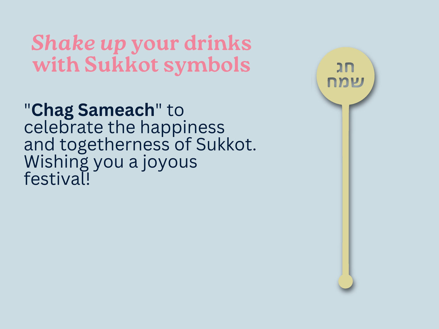 Sukkot Drink Stirrers | Set of 5 | Reusable Food-Safe Acrylic