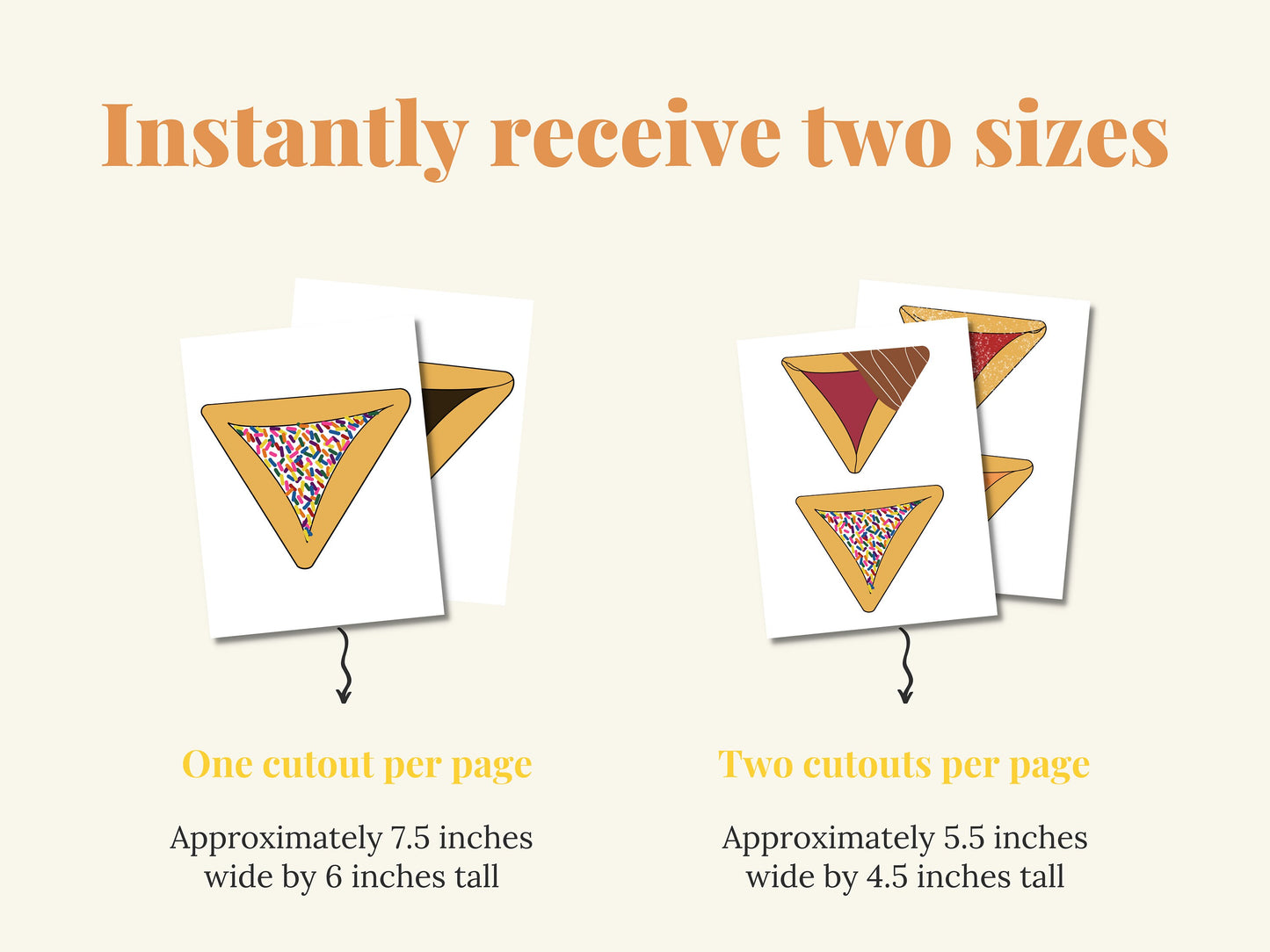 Printable Purim Hamantaschen Banner | Purim Holiday Decor | Jewish Holiday | Purim Banner