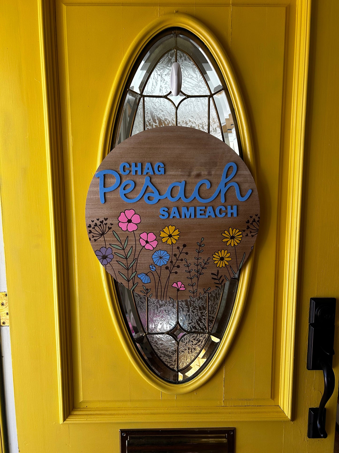 Chag Pesach Sameach Wooden Door Hanger