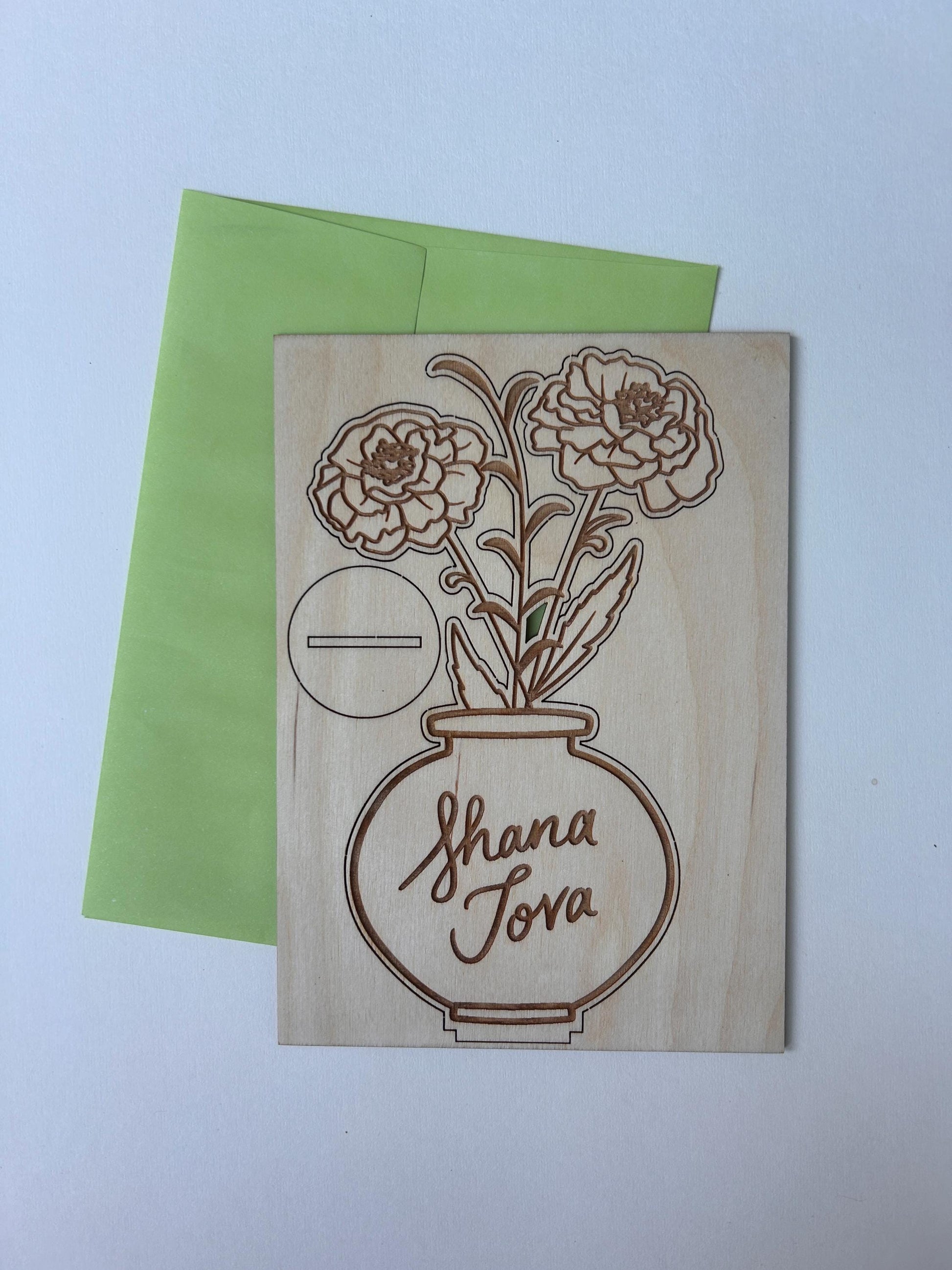 Personalized 3D Rosh Hashanah Card with Marigold Bouquet | Unique Jewish New Year Greeting | Custom Laser Cut Holiday Card