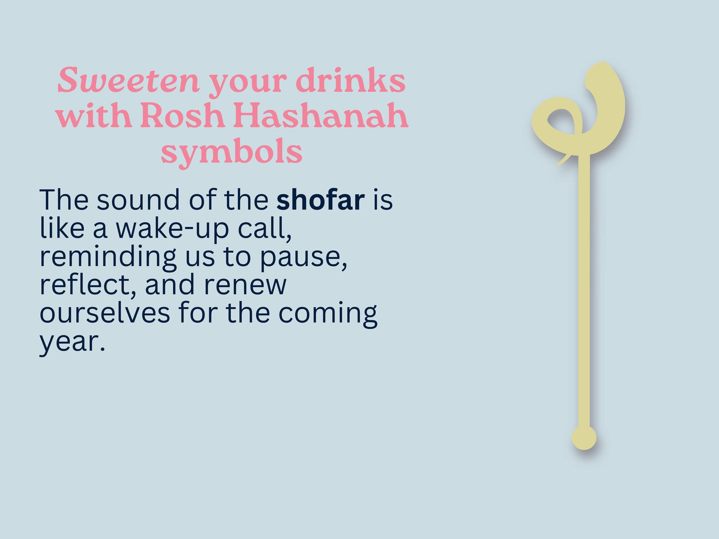 Rosh Hashanah Drink Stirrers | Set of 5 | Reusable Food-Safe Acrylic