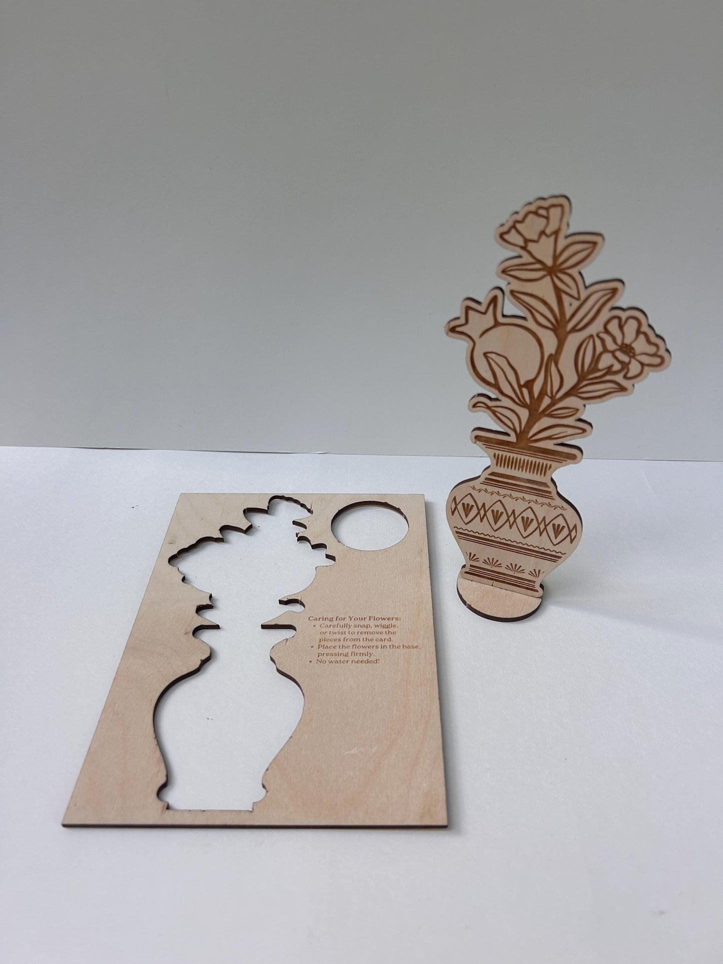 Personalized Rosh Hashanah 3D Flower Vase Card | Unique Jewish New Year Greeting | Custom Laser Cut Holiday Card