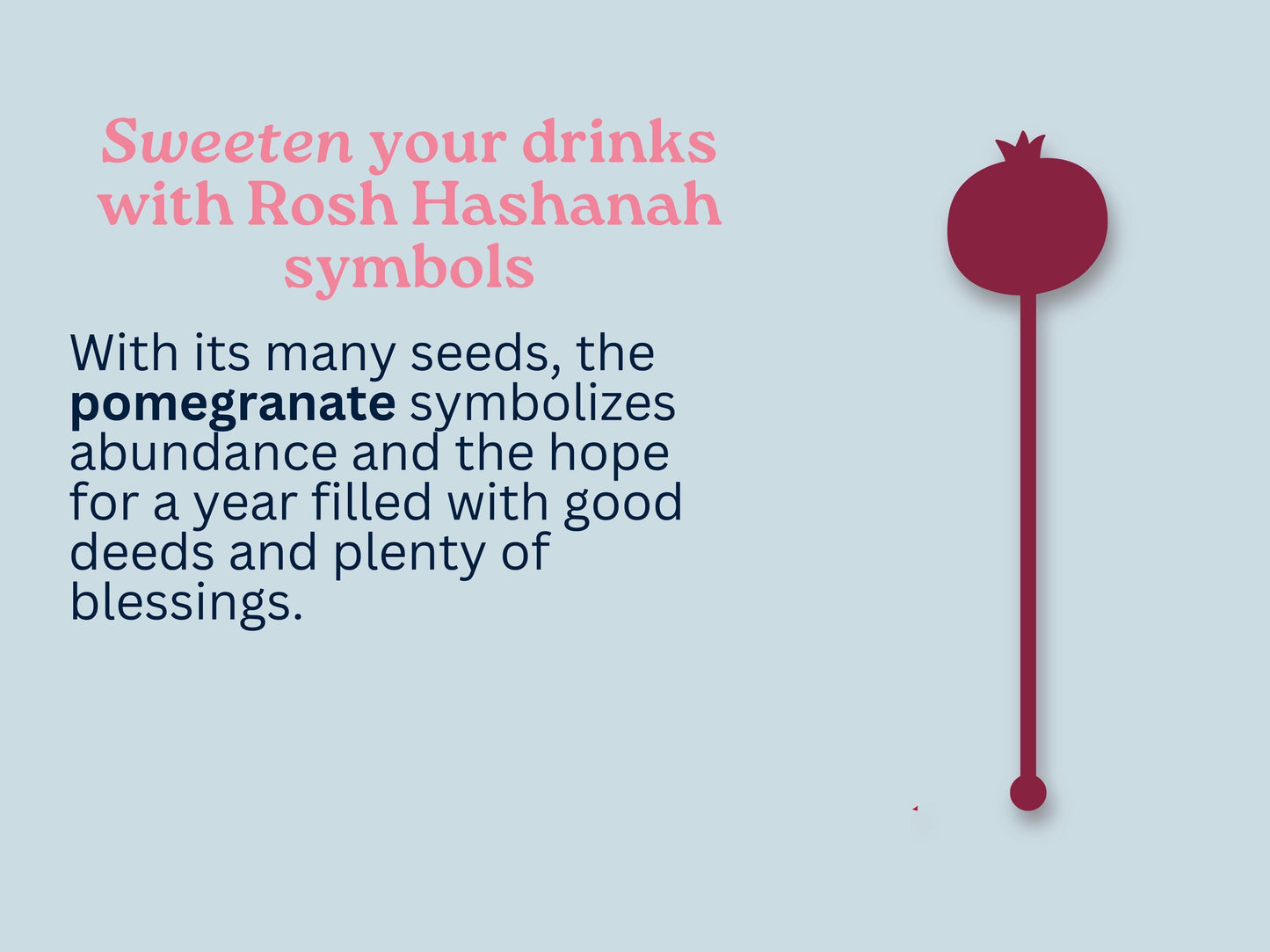 Rosh Hashanah Drink Stirrers | Set of 5 | Reusable Food-Safe Acrylic